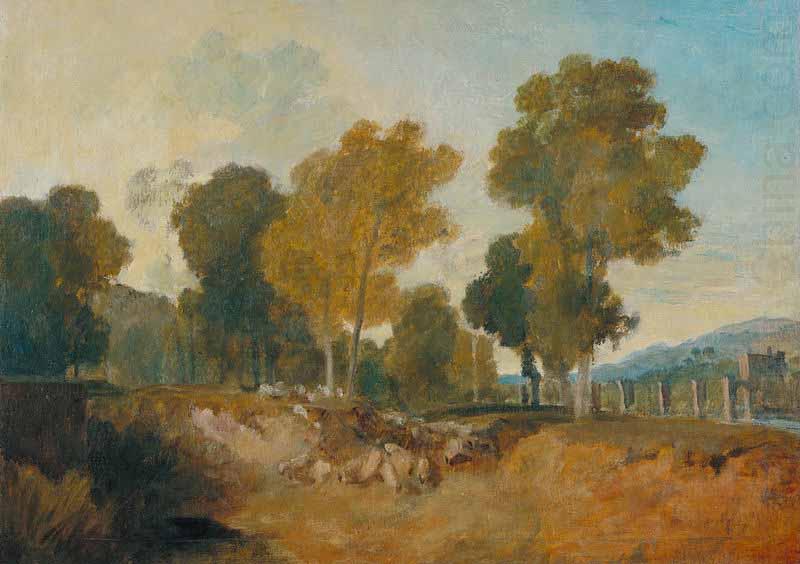 Joseph Mallord William Turner Trees beside the River, with Bridge in the Middle Distance china oil painting image